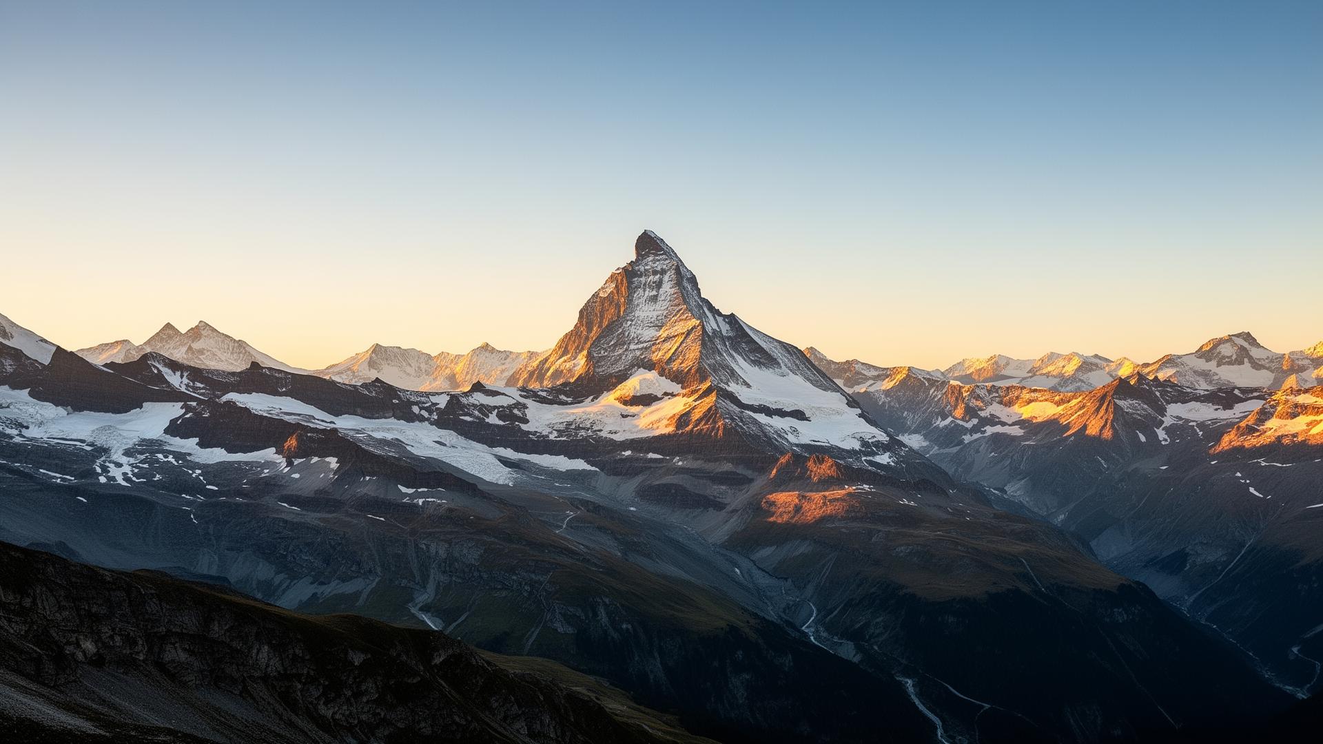 Swiss Alps at golden hour